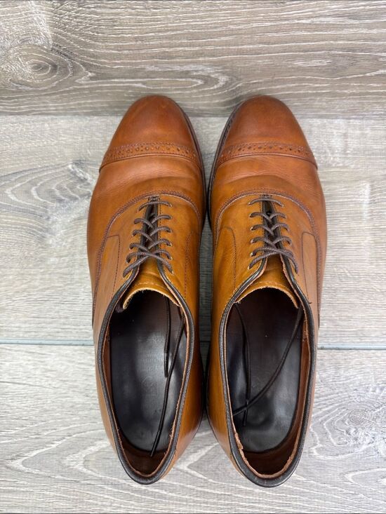 Allen Edmonds Fifth Avenue Men’s Sz 10 2E Wide Walnut Leather Cap-Toe Oxfords main image 5